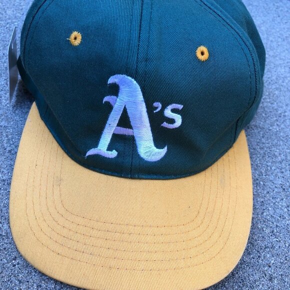 Vintage MLB Oakland A's Athletics Snapback Hat Boys Kids Green Adjustable Cap - Picture 3 of 6